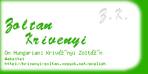 zoltan krivenyi business card